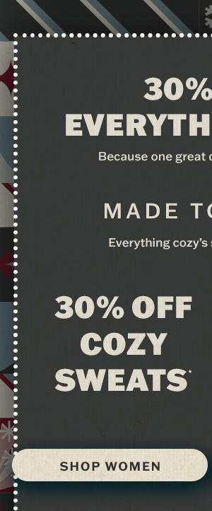 30% of cozy sweats for women.