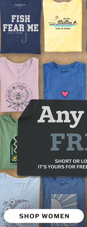 Last chance to score any short or long sleeve tee for free with orders $99+. Shop women.