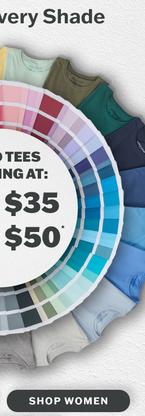 Women's solid tees in every shade.