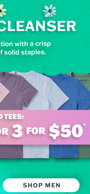 Solid tees: starting at 2 for $35, 3 for $50. Shop men.