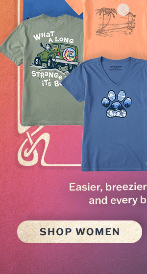 The women's Crusher-LITE tee. Easier-breezier, lighter weight, and every bit as comfy.