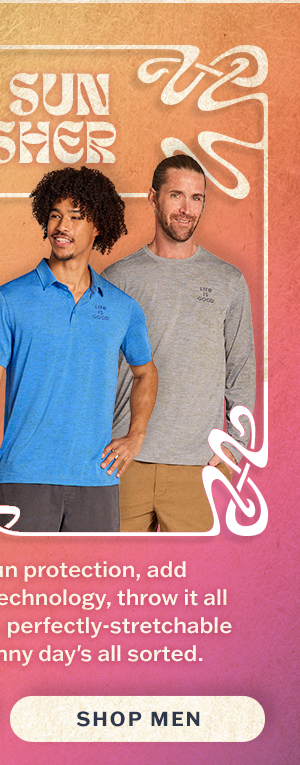 The men's Sun Crusher. UPF-50 sun protection, moisture-wicking technology.
