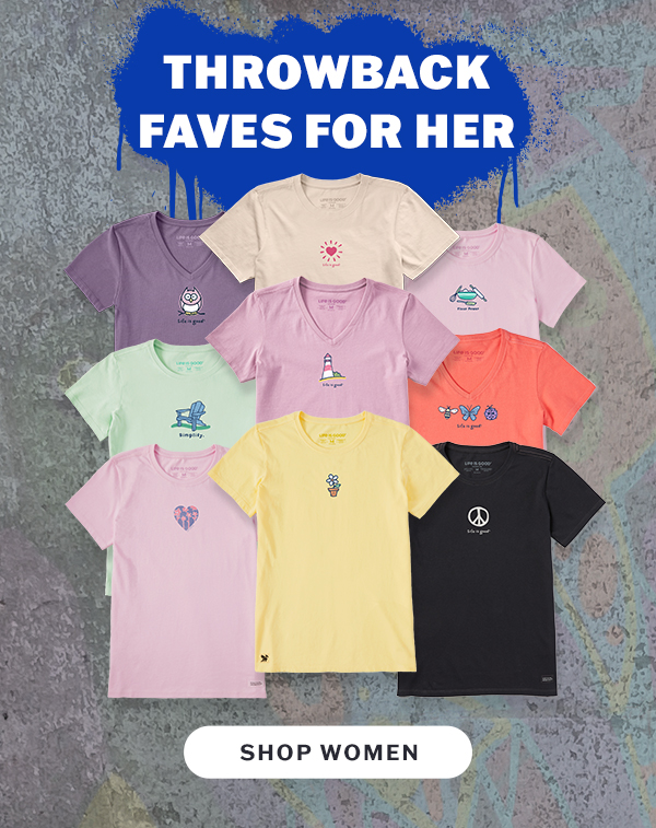 From the archives. Women's tees from 1994 and beyond.