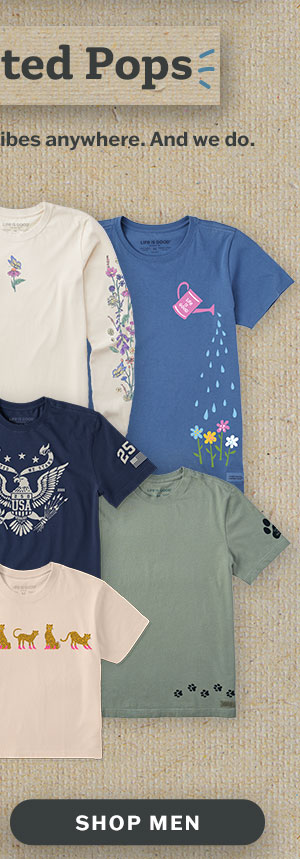 We can print good vibes anywhere. Shop men.