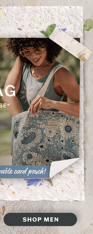 Get a free tote bag with any $99+ purchase. Shop men.