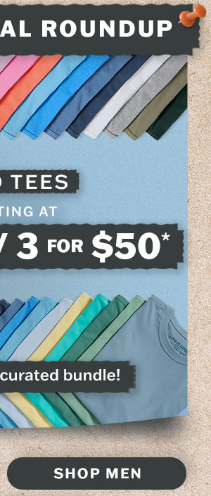 The real deal roundup. Solid tees starting at 2 for $35, 3 for $50. Shop men.