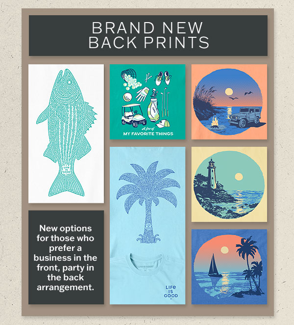 Brand new men's tees with back graphics.