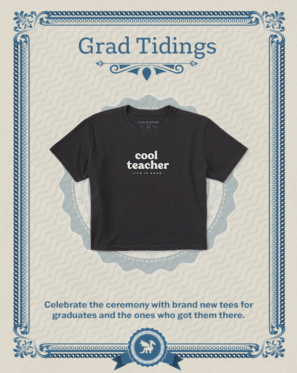 Brand new tees for graduates and the ones who got them there. 