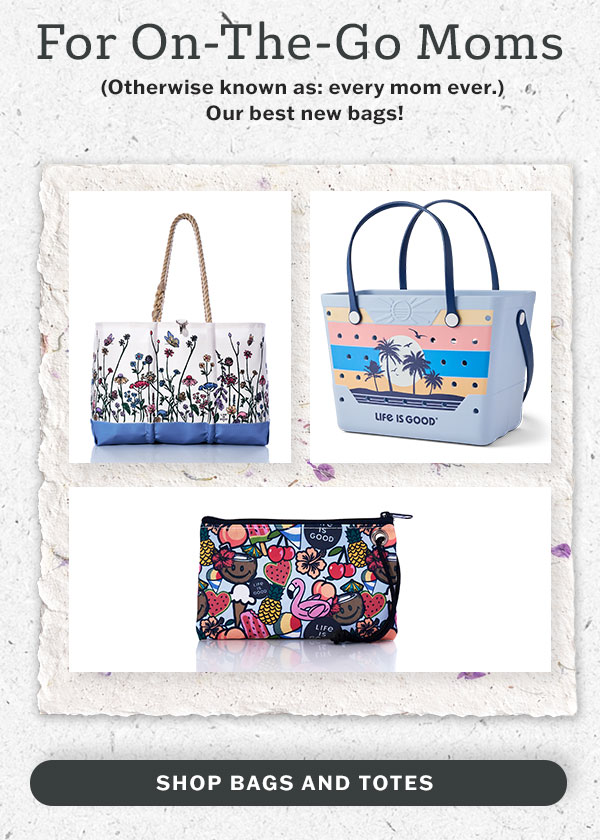 For on-the-go moms. Shop bags and totes.