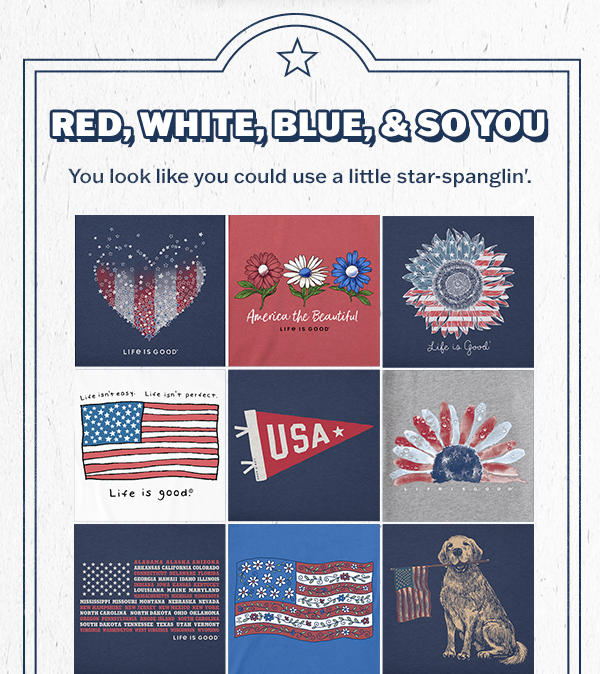 Red, white, blue, and so you.