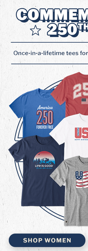 Commemorative 250th tees for women.