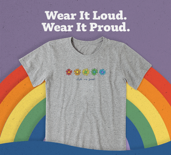 Wear it loud. Wear it proud. Love and pride tees.