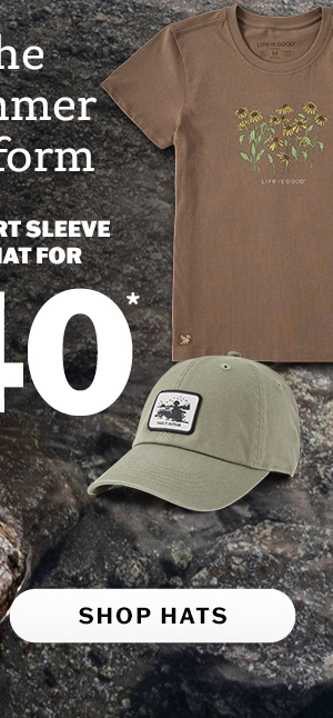 Tee and hat for $40. Shop hats.