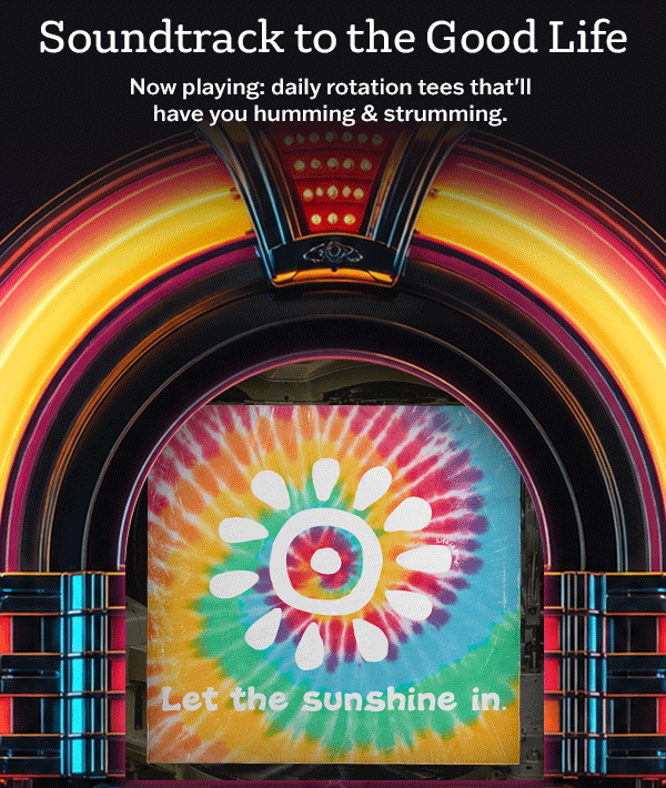 Soundtrack to the good life. Shop music tees.