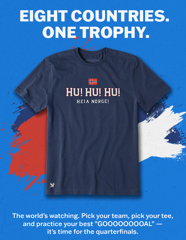 Eight countries, one trophy. Shop soccer tees.