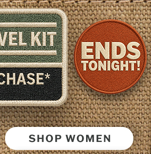 Free Travel Kit with $80+ purchase ends tonight! No code needed. Shop women.