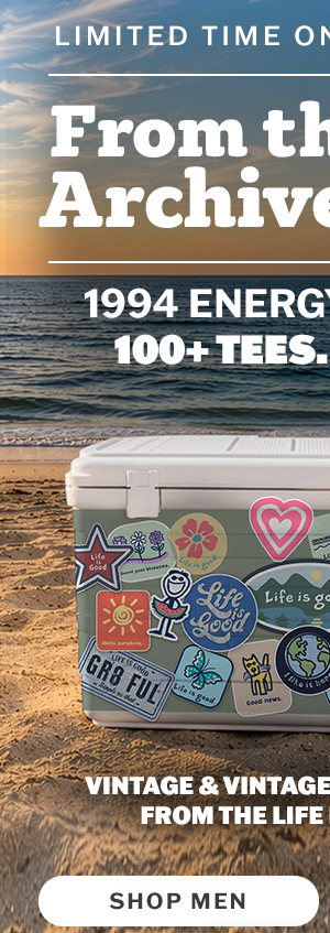 Limited time only! Men's tees From the Archives. 1994 energy. 100+ tees.