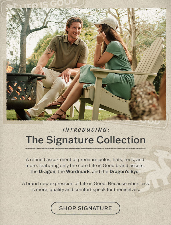 Introducing the Signature Collection. A refined assortment of premium polos, hats, tees, and more.