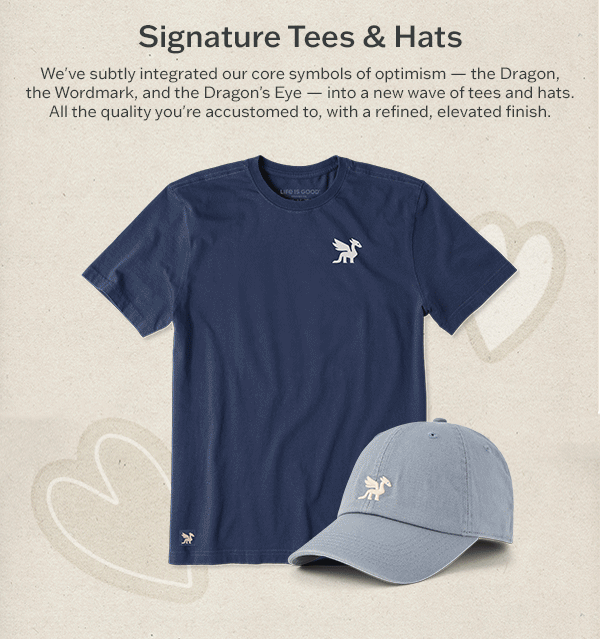 Signature tees and hats.