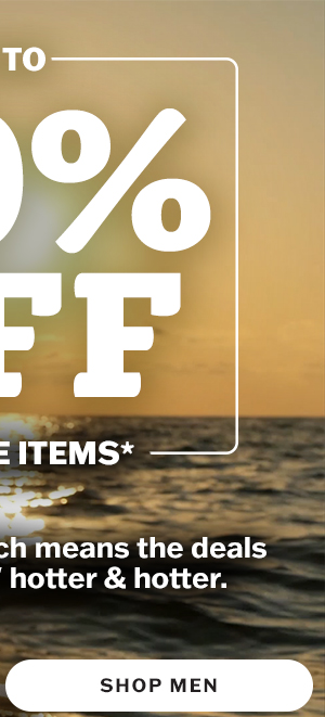 Up to 40% off men's sale items.