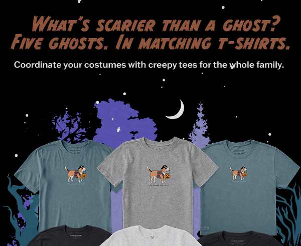 Coordinate your costumes with creepy tees for the whole family.