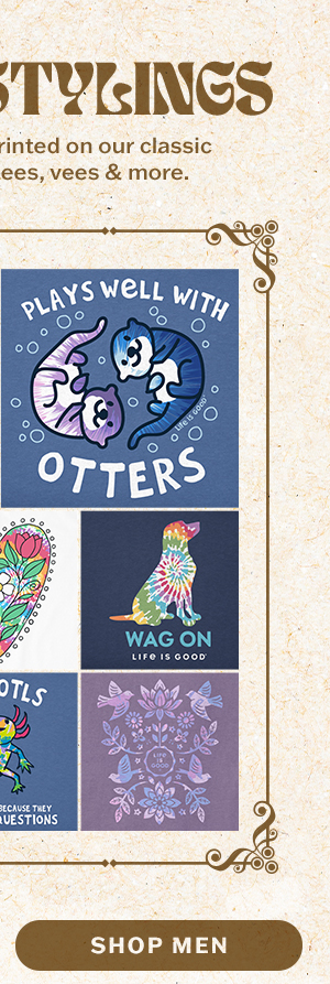 Men's tees with tie-dye graphics.