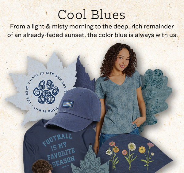 Cool blues. From a light and misty morning to the deep, rich rmainder of an already-faded sunset, the color blue is always with us.