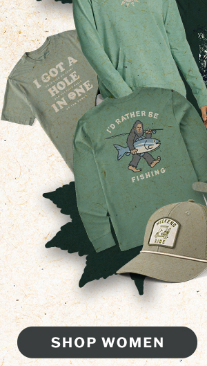 Serene and evergreen. Shop women.