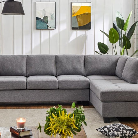 Einstein Sectional Sofa - Cement Grey