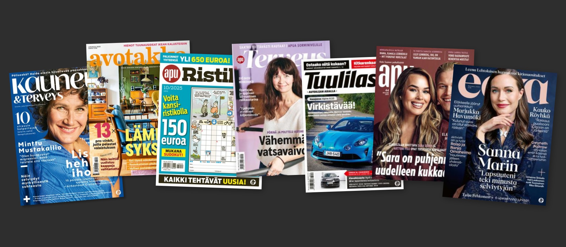 Kauneus&Terveys, Avotakka, Apu Ristikot, Apu Terveys, Tuulilasi, Apu, Eeva