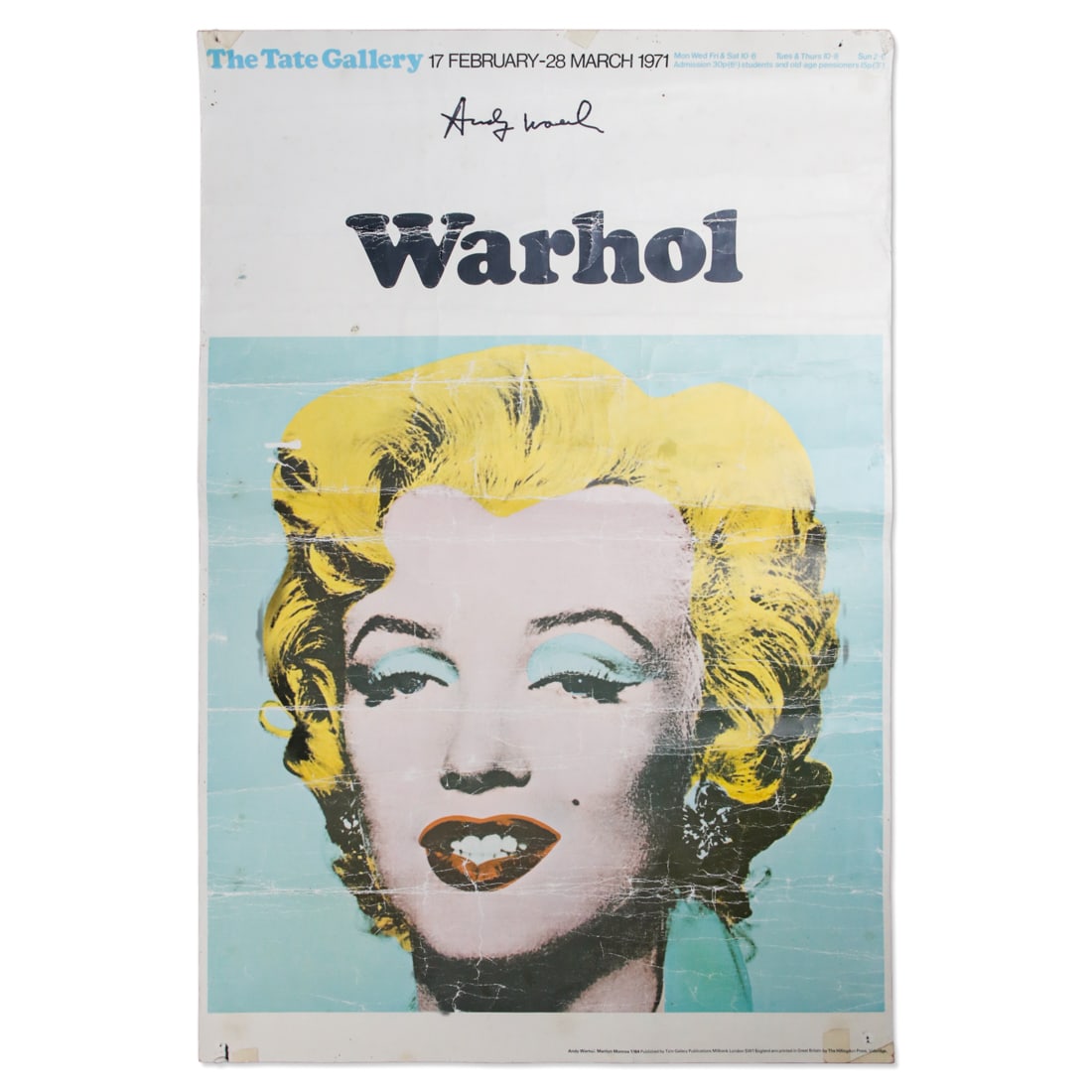 Pop Art Masterpiece Andy Warhol Signed Tate Gallery Marilyn Monroe Poster 1971