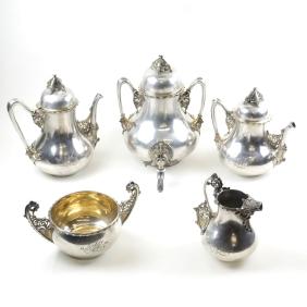 Rare Tiffany & Co. Sterling 5-Piece Tea & Coffee Service c. 1873