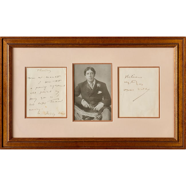 Oscar Wilde, signed letter and photograph