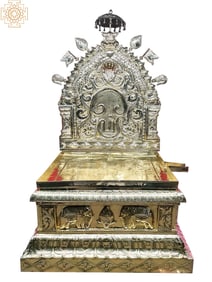 60in Large South Indian Murugan Throne With Abhisheka Patra | Brass