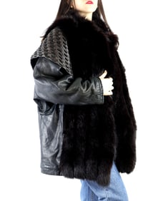 Brown Fox Fur Jacket<br>EU: 3XL; US: 26