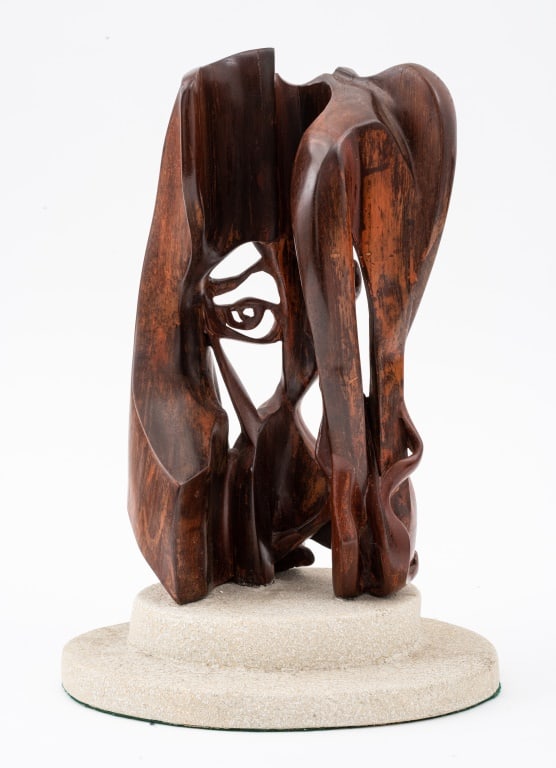 Noll Style Modern Abstract Face Wood Sculpture