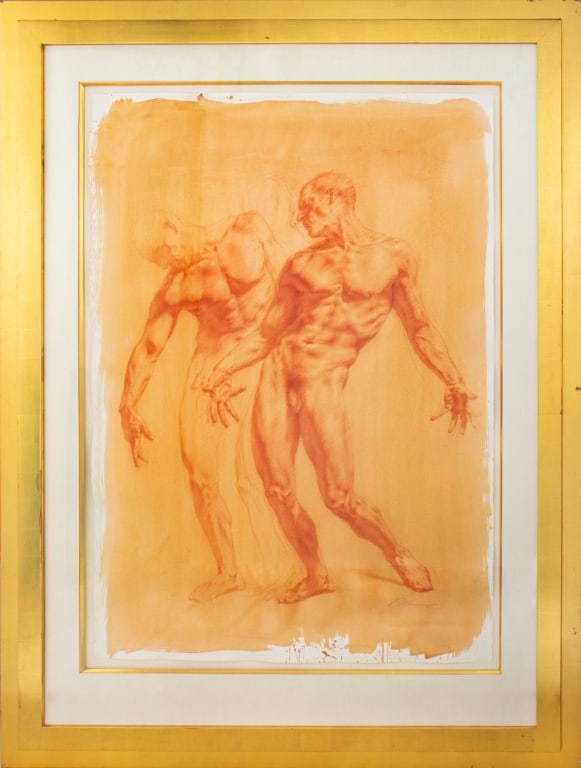 Robert Liberace Male Figure Study Pastel & Conte