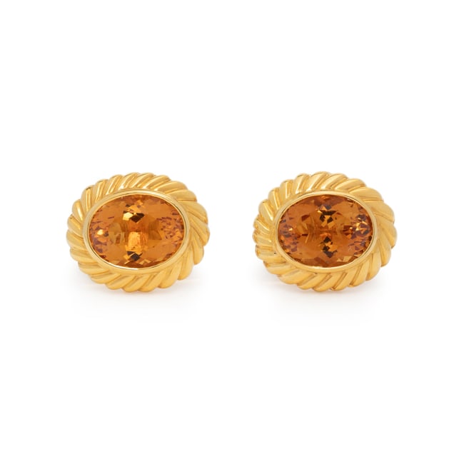 CITRINE AND YELLOW GOLD CUFFLINKS