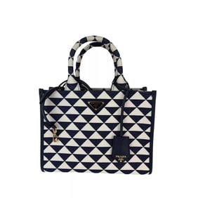 Prada Small Symbole Embroidered Fabric Handbag