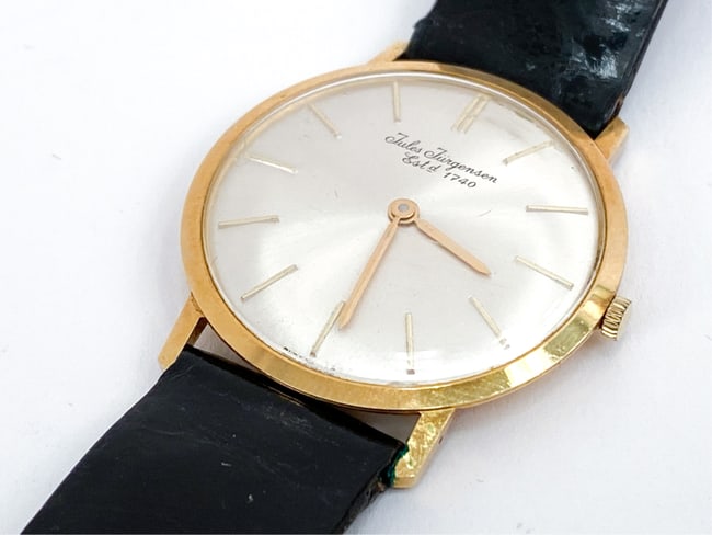 JULES JURGENSEN 18K GOLD WRIST WATCH