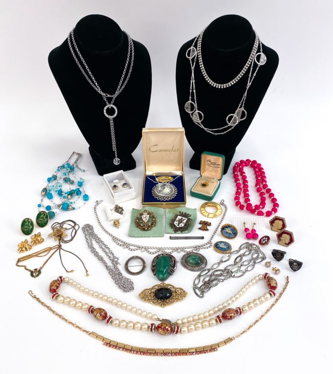 GROUPING OF COSTUME JEWELRY INCL. STERLING