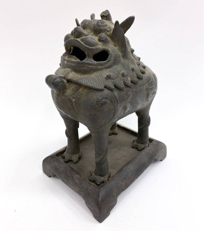 CHINESE BRONZE FOO LION INCENSE BURNER