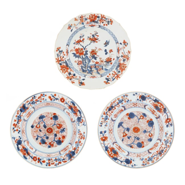 Three Chinese Export Porcelain Imari Dishes