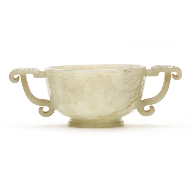 A Chinese Celadon Jade Two Handled Cup