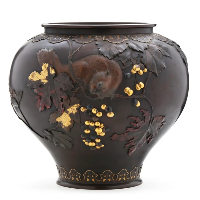 An Important Japanese Bronze Vase by Suzuki Chokichi of Kiryu Kosho Kaisha