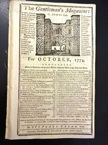 1774 Magazine Boston Port Bill Engravings