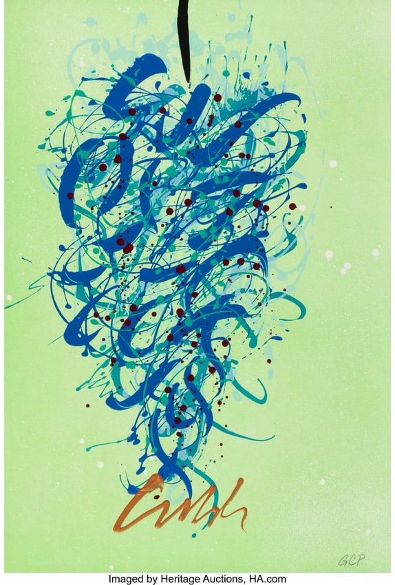 67139: Dale Chihuly Rhythm in Blues, 2014 Lithograph an