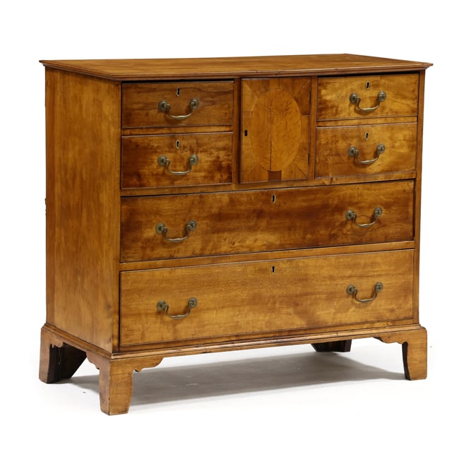 Virginia Federal Cherry Chest of Drawers, Signed William Walker