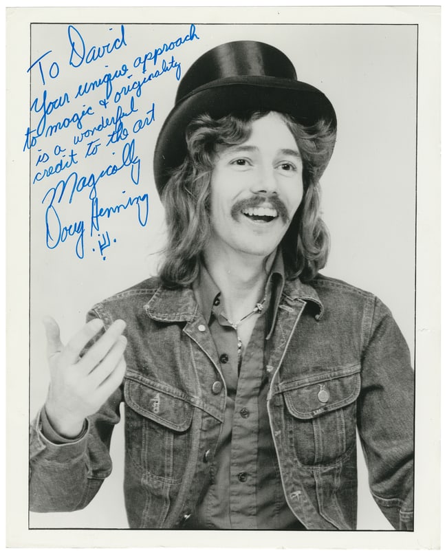 HENNING, Doug (1947–2000). Doug Henning Photograph Inscribe...