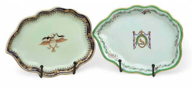 Mottahedeh (American) Porcelain Armorial Dishes, 2 pcs